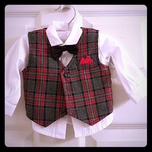 **NWOT** Bowtie Shirt & Vest Set